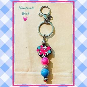 💕🆕💕Stylish Mama Keychain Bag Charm with Pink and Blue Beads